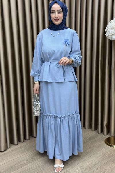 Manolya Etek Takım Bebe Mavisi