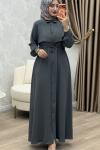 Yüsra Elbise Gri