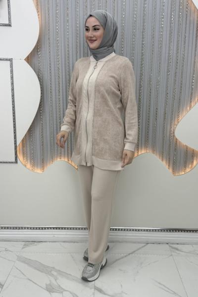 Ahude Pantolonlu Takım Vizon