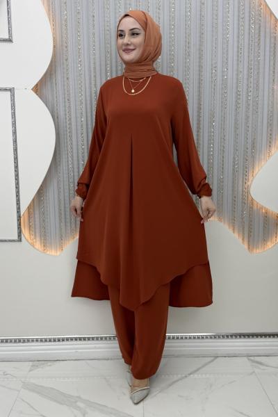 Amara Pantolonlu Takım Kiremit