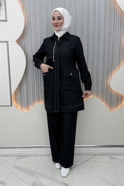 Atlas Pantolonlu Takım Siyah