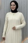 Aura Triko Elbise Krem