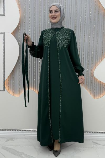 Aytaşı yelekli takım Zümrüt