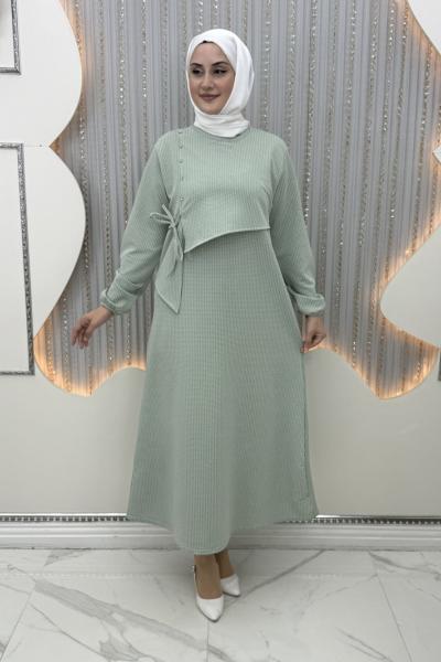Bükra Elbise Mint Yeşili