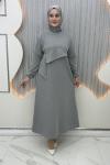 Bükra Elbise Gri