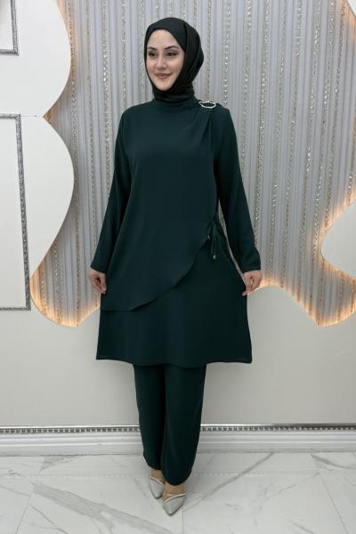 Ceylin Pantolonlu Takım Zümrüt
