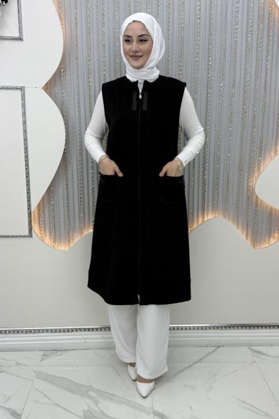 Diyar Süet Yelek Siyah