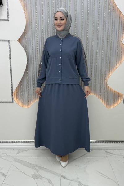 Elara Etekli Takım Gri