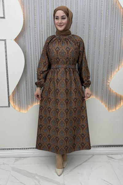 Etnik Elbise Kahverengi