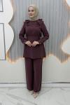 Firuze Pantolonlu Takım Bordo