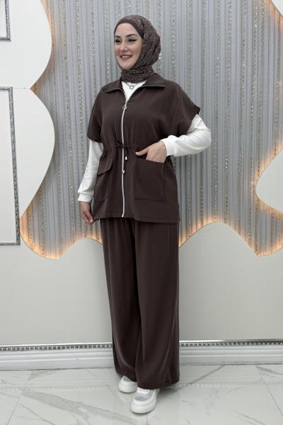 Hola 3’lü Takım Kahverengi