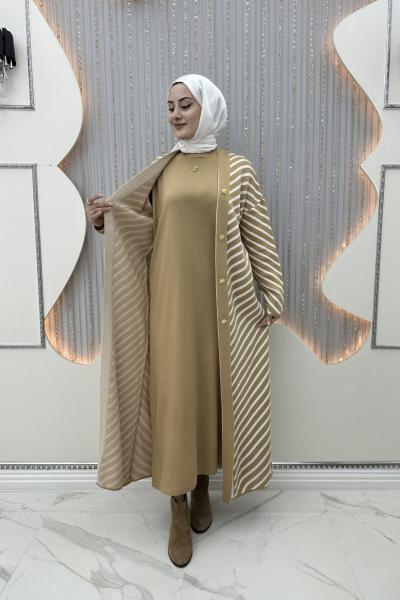 Hürrem Elbiseli Hırka Sütlü Kahve