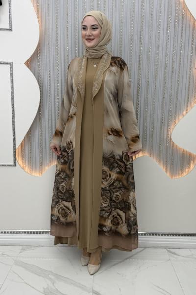 İlkin Elbiseli Hırka Vizon