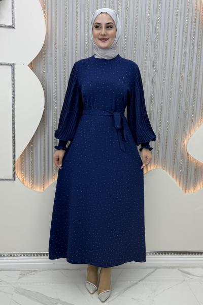 Işıltı elbise Lacivert