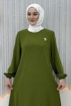 Katarina Çift Katlı Elbise Yağ Yeşili
