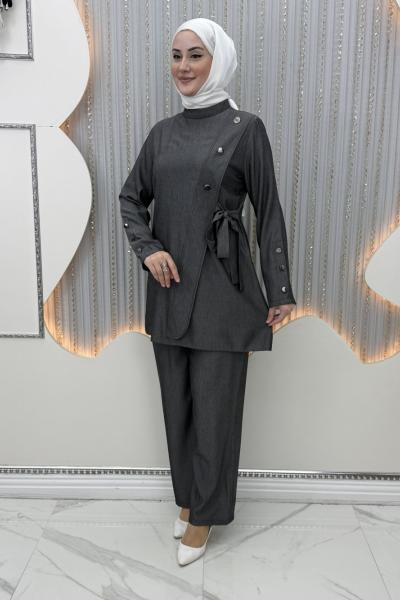 Kübra Pantolonlu Takım Siyah