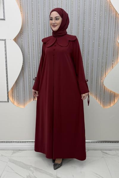 Lotus A Pile Elbise Bordo
