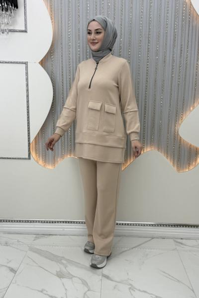 Maya Pantolonlu Takım Krem