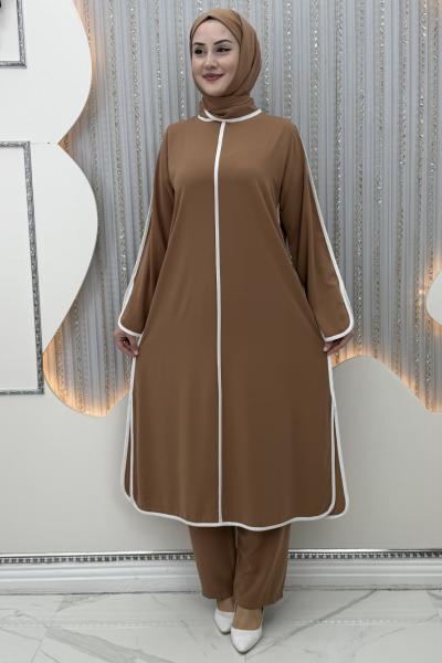 Meryemce Pantolonlu Takım Vizon