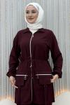 Mihsen pantolonlu takım  Bordo
