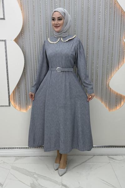 Mualla Elbise Gri