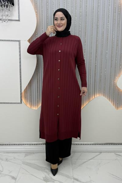 Piraye Hırka Elbise Bordo