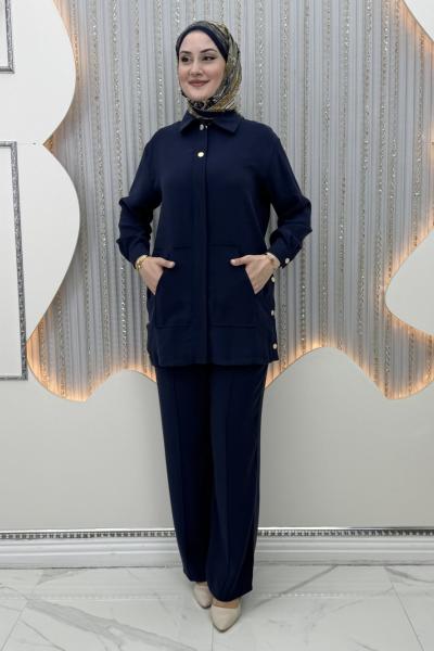 Sahra Pantolonlu Takım  Lacivert