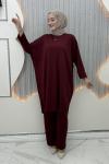 Şehzade pantolonlu takım Bordo