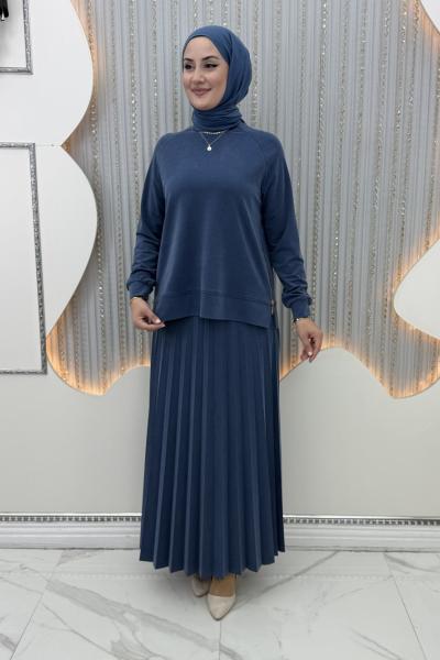 Tuğçe Etekli Takım  Mavi