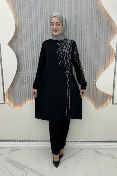 Yakut Taşlı Takım Siyah