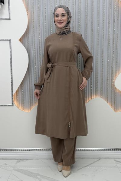 Yeliz Pantolonlu Takım Vizon