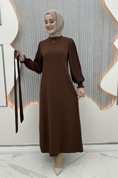 Yeni Parla Elbise Kahverengi