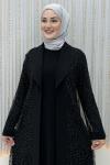Zarif Elbiseli Hırka Siyah