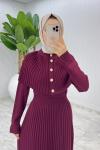Bordo Sümeyye İkili Triko Takım Tesettür Giyim