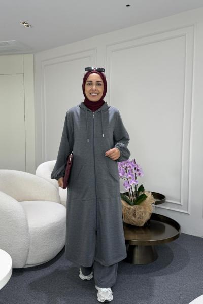 Kanguru Cepli Uzun İkiiplik Takım Antrasit