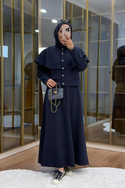 Pelerinli Scuba Etekli Takım  Lacivert