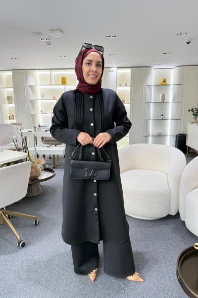 Scuba Nervürlü Takım Siyah