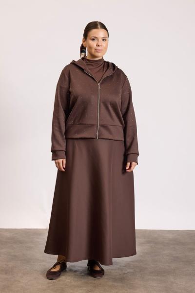 Scuba Taşlı Takım  Kahverengi