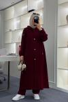 Uzun Kapüşonlu İkiiplik Takım Bordo