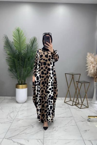 Alev Cepli Elbise Leopar