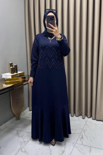 Aleyna Abiye Elbise Lacivert