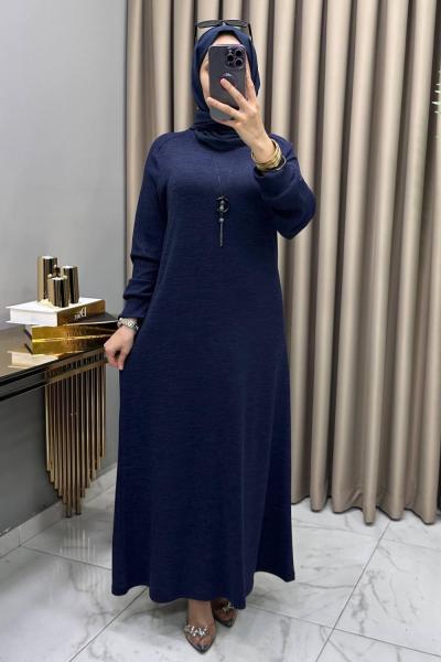 Buğlem Elbise Kolye Hediyeli Lacivert