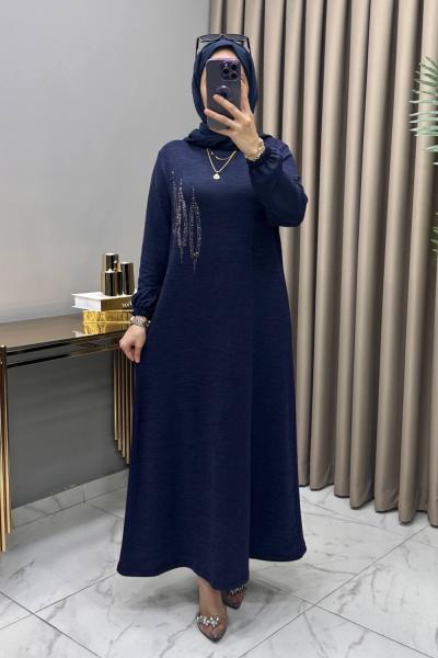 Çağla Triko Elbise Lacivert