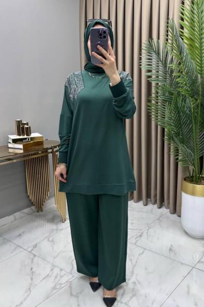 Gizem Taşlı Takım Zümrüt