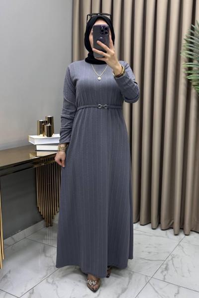 Hüda Elbise Gri