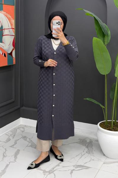 Bella Merserize Hırka - Gri