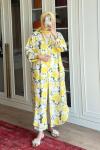 Çiçek Detaylı Tunik-Sarı