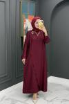 Dilşah Tokalı Elbise -  Bordo
