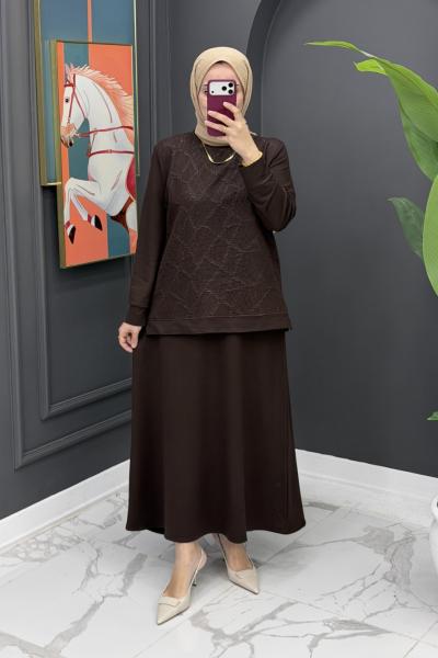 Gülendam Etekli Takım - Kahve