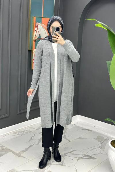 Kurtarıcı Triko Hırka - Gri